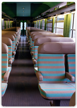 Intérieur de train corail rénové 