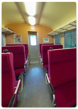 Intérieur d'une voiture du train de La Mure