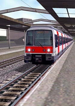 RER B - train MI79 avant sa rénovation, image du jeu vidéo  